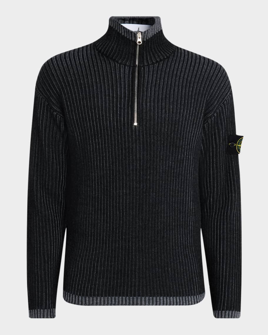 Stone Island Gray 516C1 Vanise Full Rib RWS Wool Sweater