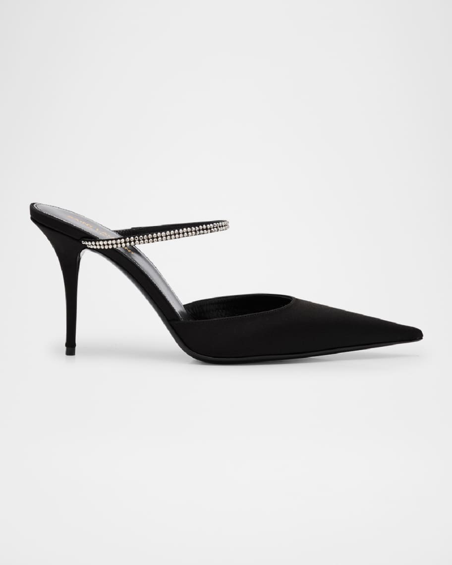 【Saint Laurent】バーバラ スティレットミュール SAINT LAURENT Barbara glossed-leather mules | NET-A-PORTER