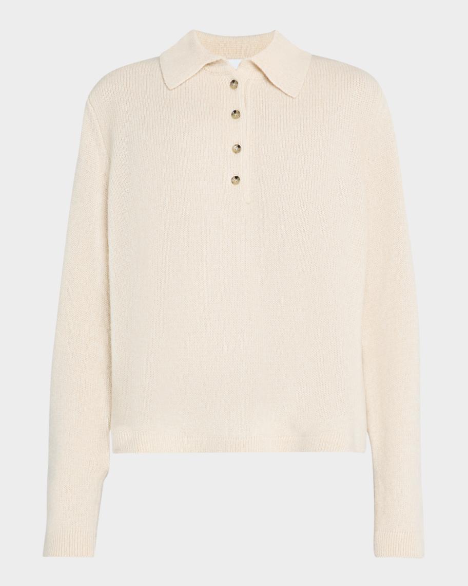 Allude Beige Cashmere Polo Shirt