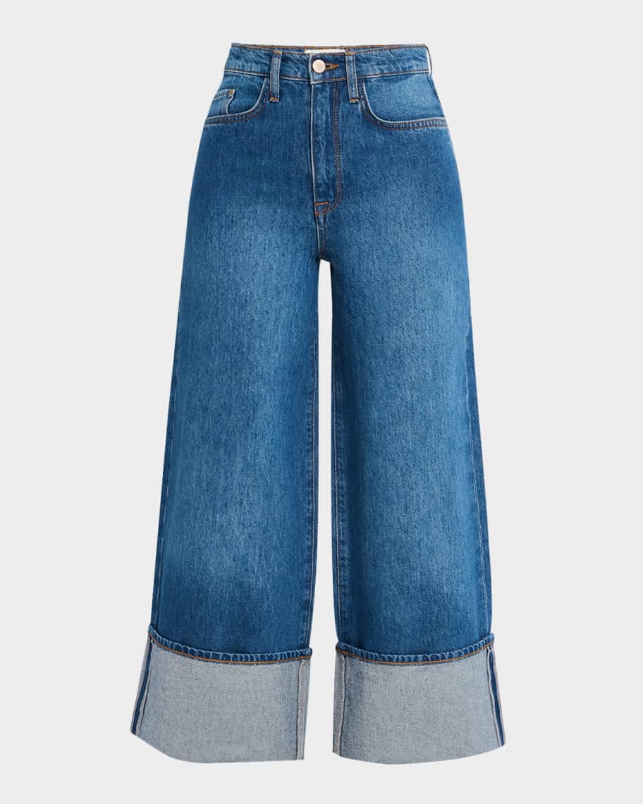 Triarchy Rose High-Rise Cropped Wide-Leg Jeans