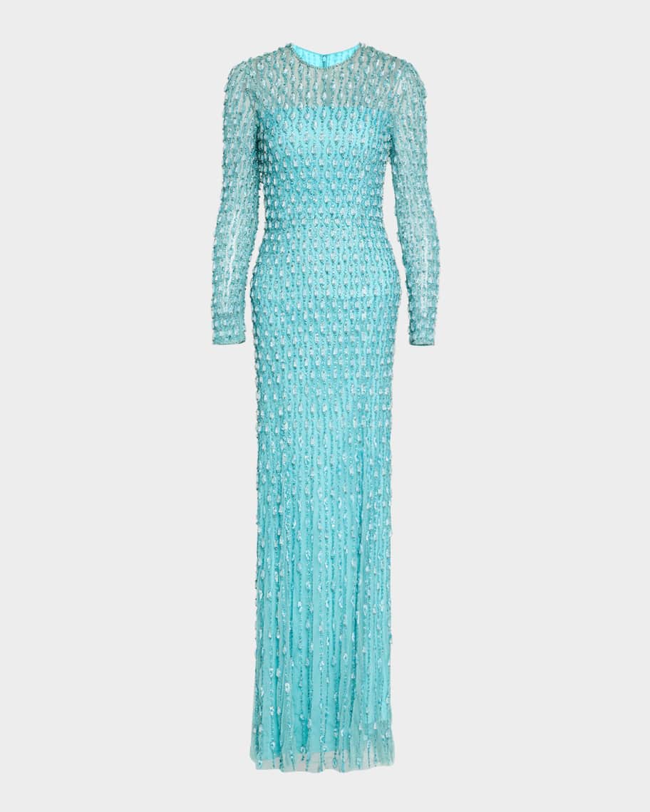 Jenny Packham クリスタルティアラ Jenny Packham Luxe Crystal Cape Gown | Neiman Marcus