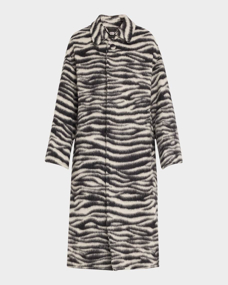 Marc Jacobs Zebra Brushed Alpaca Wool Coat | Neiman Marcus