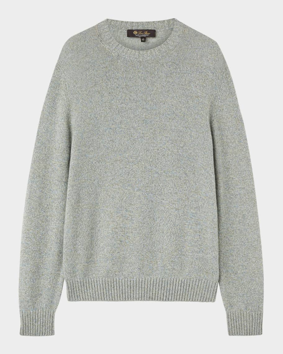 LORO PIANA CASHMERE SILK CREW(1 DARK BROWN): : メンズ