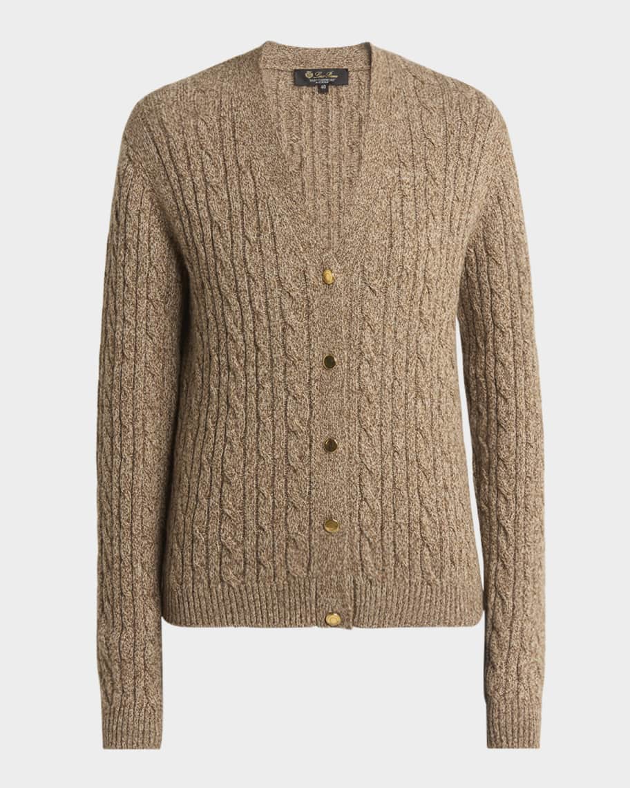 Loro Piana Baby Cashmere Cable Knit Cardigan | Neiman Marcus