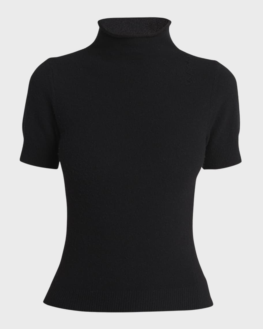 Pure Cashmere Short Sleeve Turtleneck