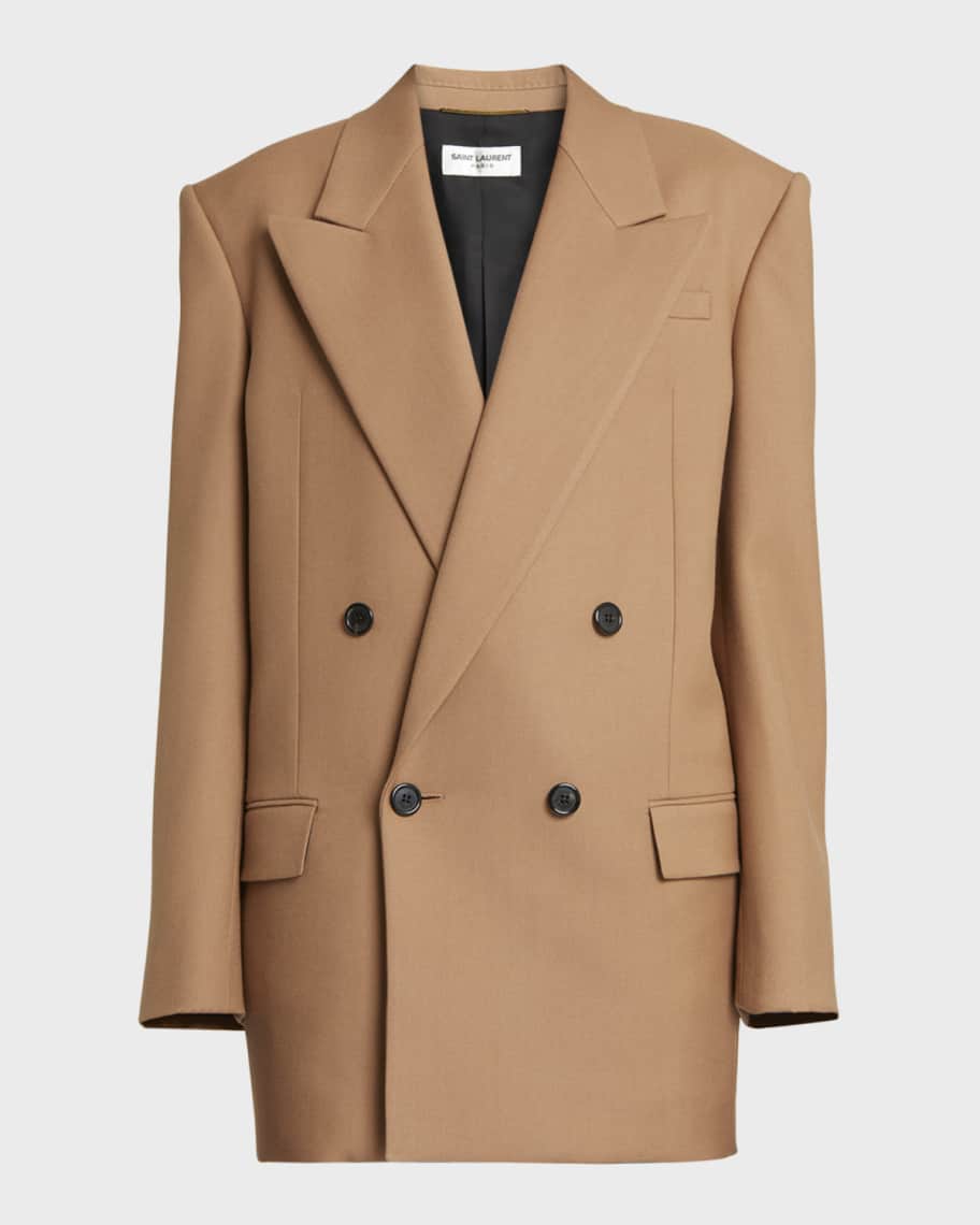 ベスト・ジレ SAINT LAURENT Certified wool double-breasted blazer Saint Laurent Double-breasted Wool Blazer Black Saint Laurent