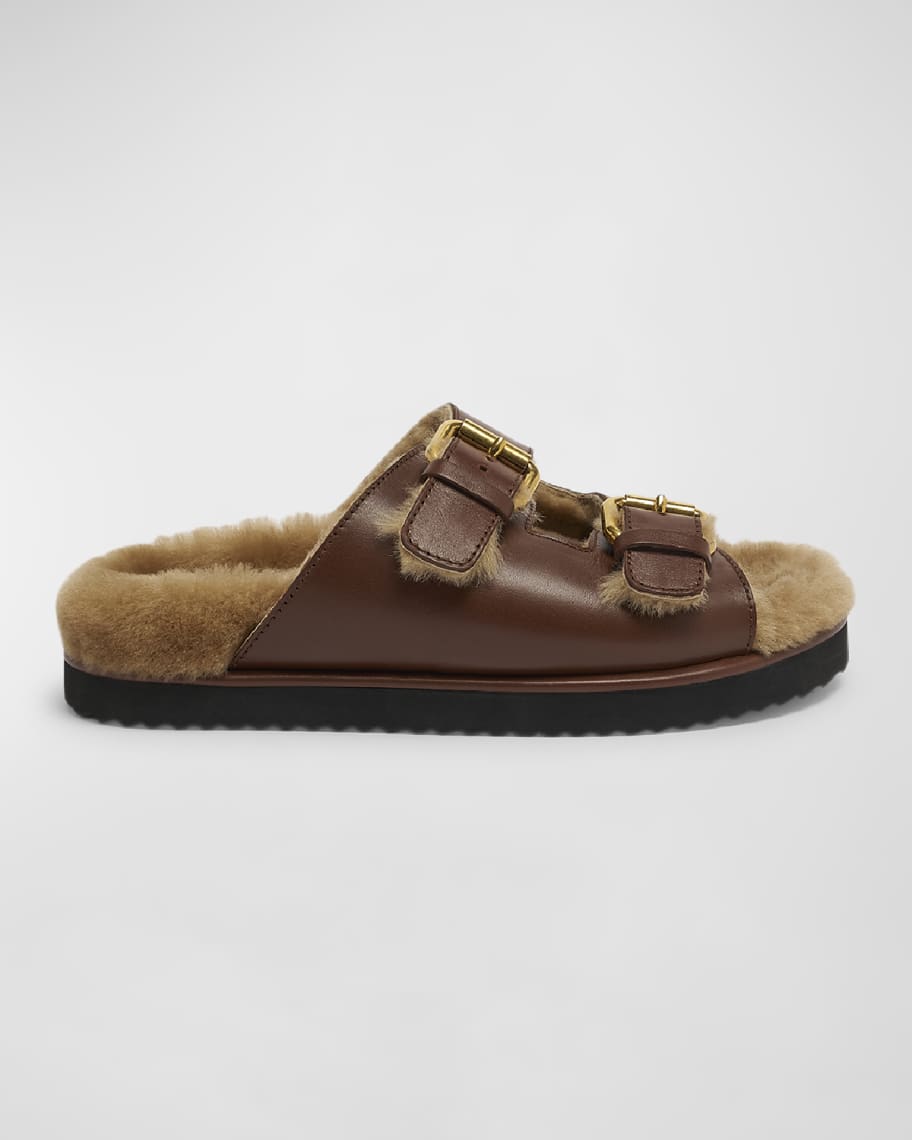 ＊CHLOE クロエ＊ Nil Shearling Leather Sandals Chloé Nil shearling-lined leather sandals Chloe