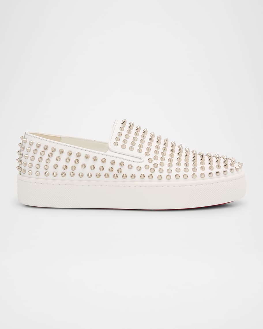 *Christian Louboutin* Spikeboat メタリックレザースリッポン Christian Louboutin* Spikeboat メタリックレザースリッポン
