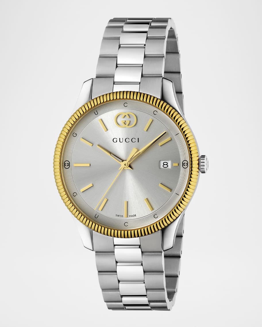 Gucci G-Timeless Two-Tone Bracelet Watch, 38mm | Neiman Marcus