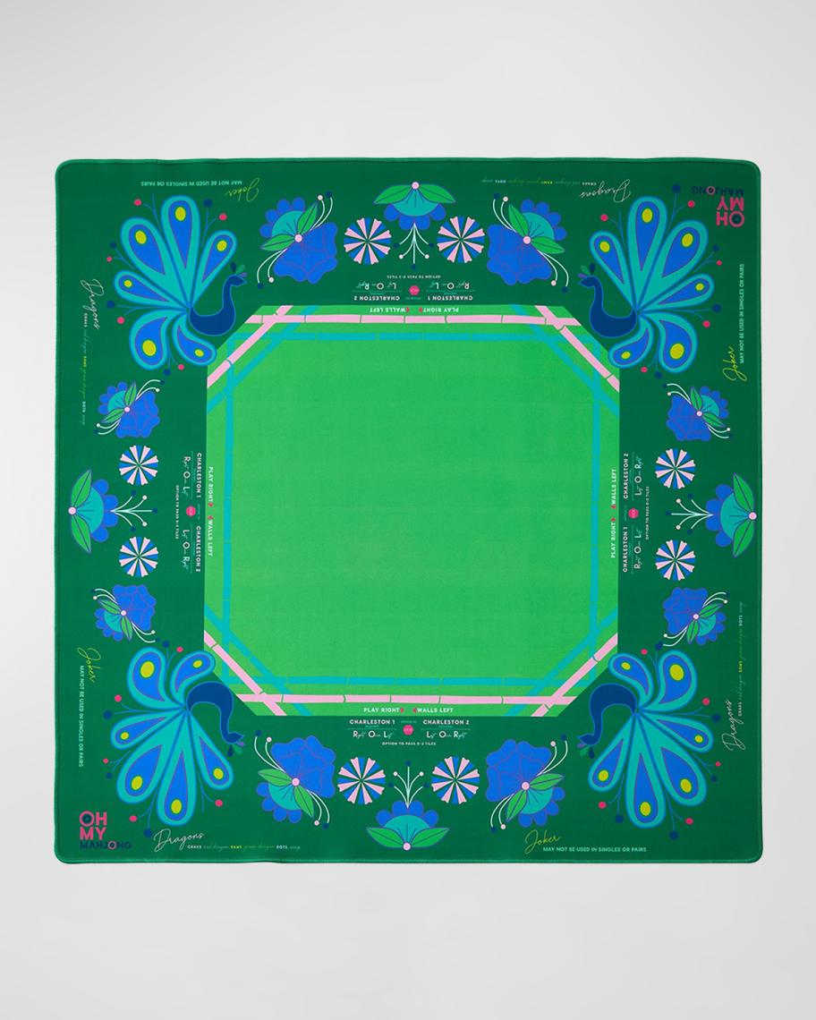 OH MY MAHJONG Birdie Green Neoprene Mahjong Mat | Neiman Marcus