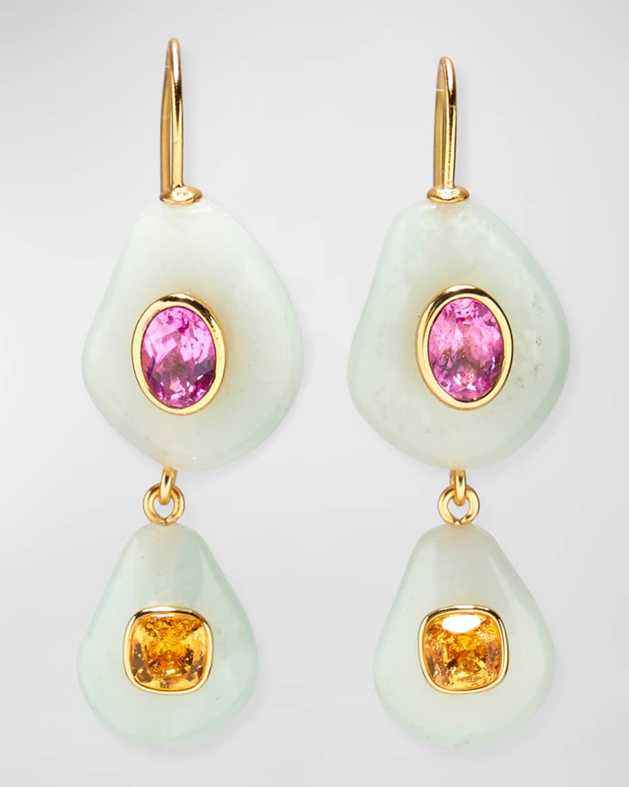 Lizzie Fortunato STACKED STONE EARRINGS IN AMAZONITE