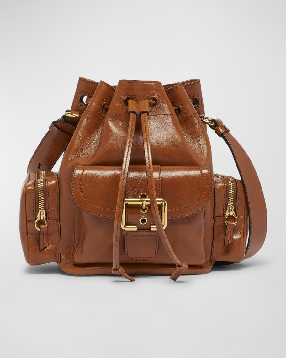 Chloe Camera Bucket Crossbody Bag in Shiny Calfskin | Neiman