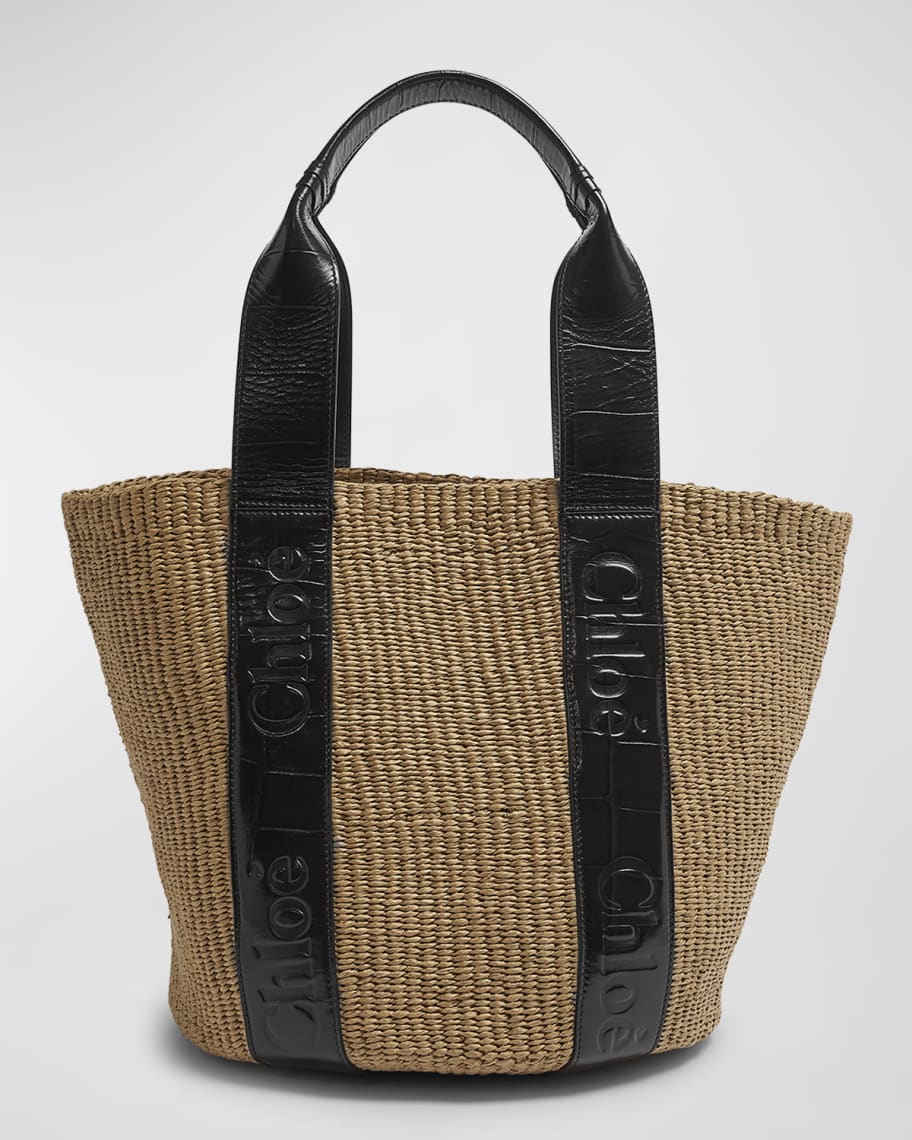 Chloe x Mifuko Woody Large Basket Tote Bag in Paper