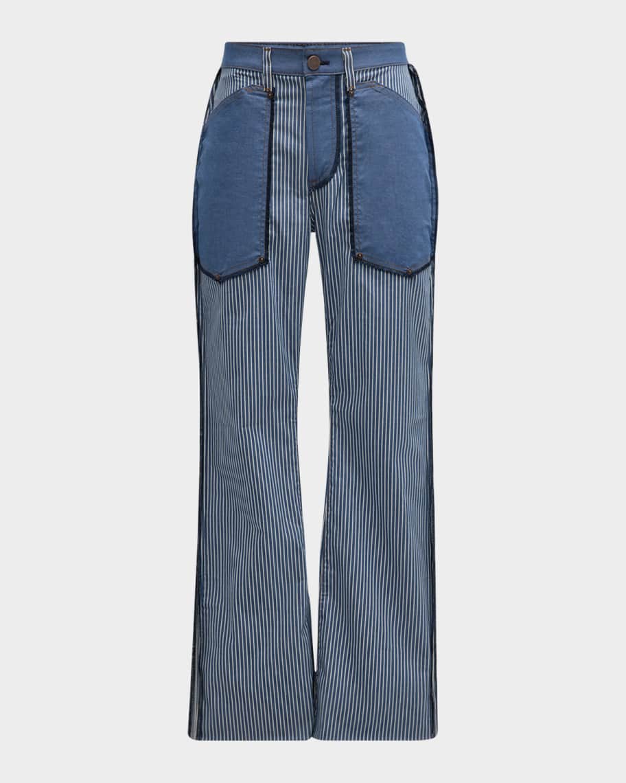 monfrere x MFVLA1 Men's Striped Inside-Out Jeans | Neiman Marcus