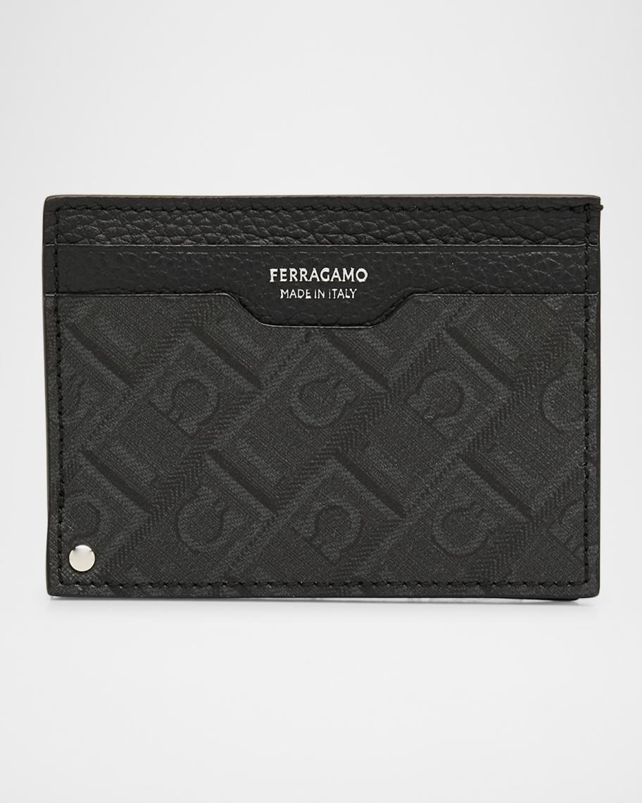 FERRAGAMO Men's Monogram Card Holder with Pullout ID Window | Neiman Marcus