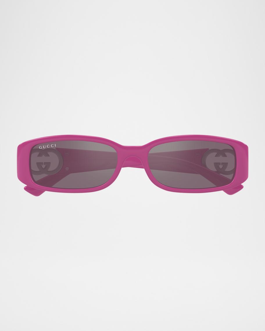 Gucci Rectangle Plastic Sunglasses | Neiman Marcus