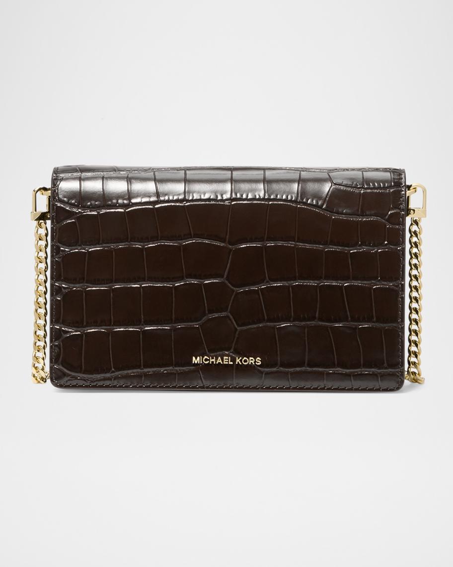 MICHAEL Michael Kors Jet Set Flap Croc-Embossed Crossbody Bag | Neiman ...
