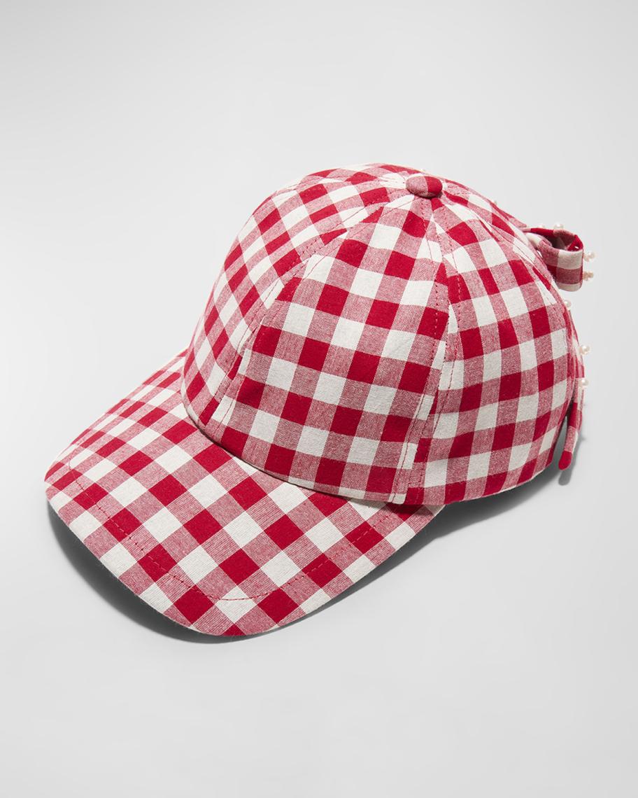 Lele Sadoughi Embellished Bow Baseball Hat | Neiman Marcus display picture 2