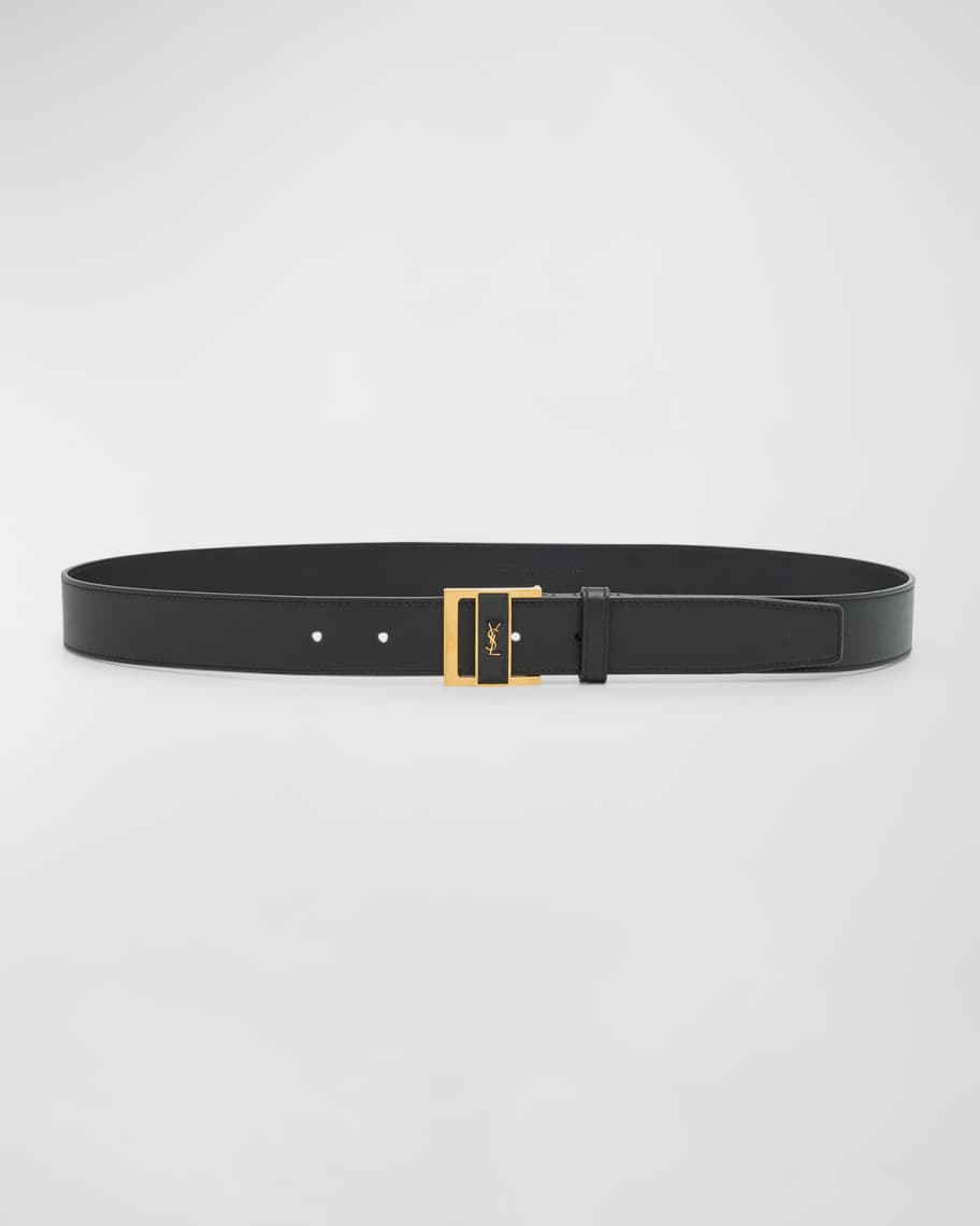 小物 YSL give gauche Leather belt Gio leather belt in black - Saint Laurent | Mytheresa