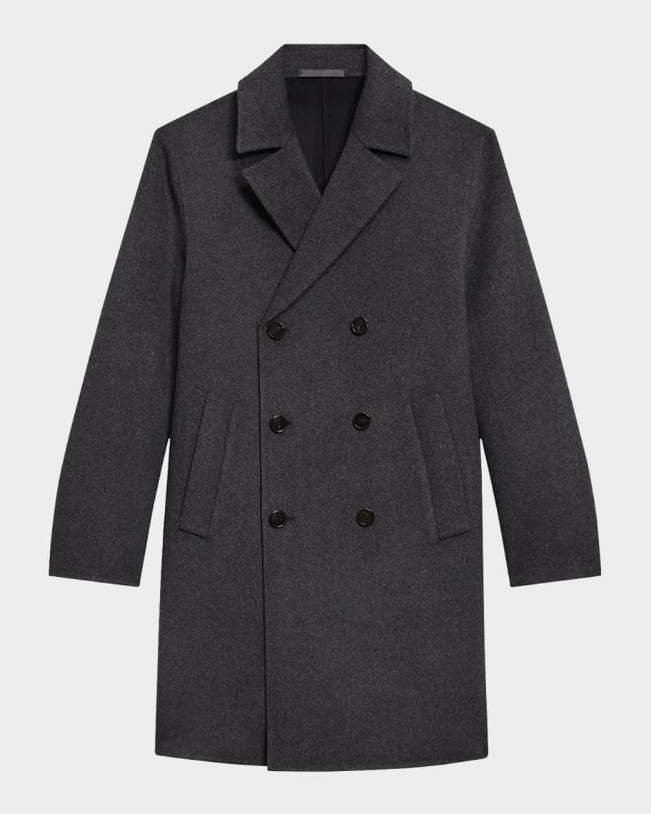Theory Men's Double-Breasted Topcoat in New Divide | Neiman Theory Men's Double-Breasted Topcoat in New Divide | Neiman