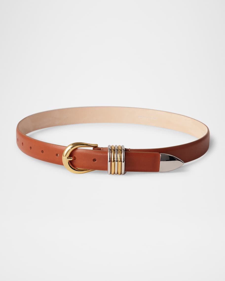 Dehanche Hollyhock Mix Metal Leather Belt | Neiman Marcus