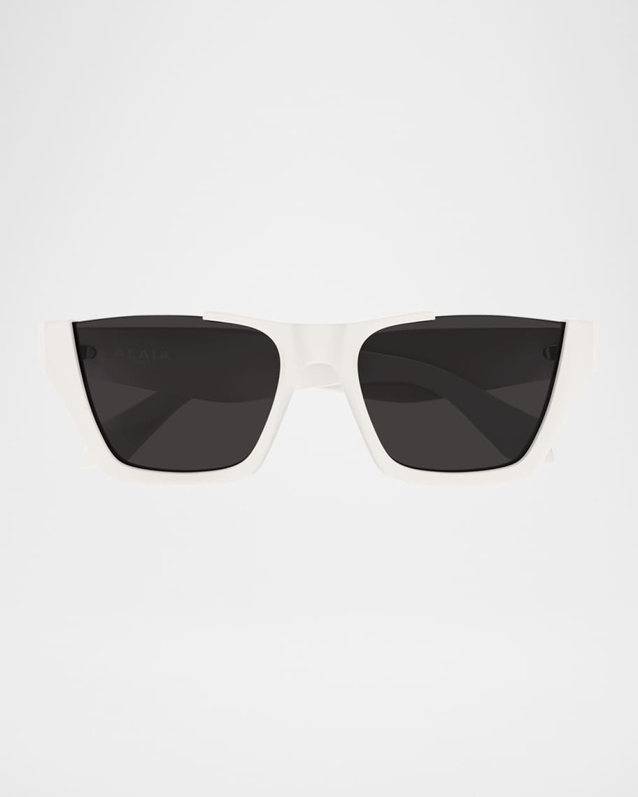 ALAIA アライア 矩形フレム サンクラス AA0081S0 003 ALAIA AA0081S Rectangle Acetate Sunglasses | Neiman Marcus