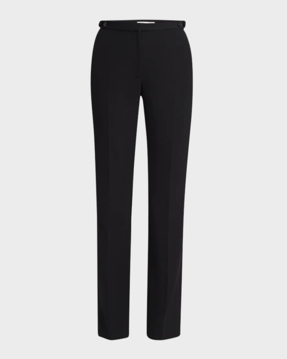【送料&関税込】The Row Jesse Pants Black Jesse wool and silk-blend straight-leg pants | THE ROW