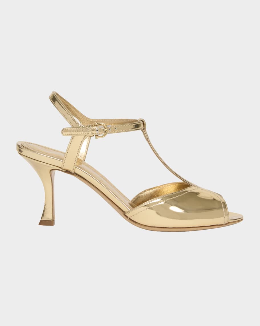 サンダル・ミュール FERRAGAMO 'Ely' sandals FERRAGAMO Ely metallic leather sandals | NET-A-PORTER