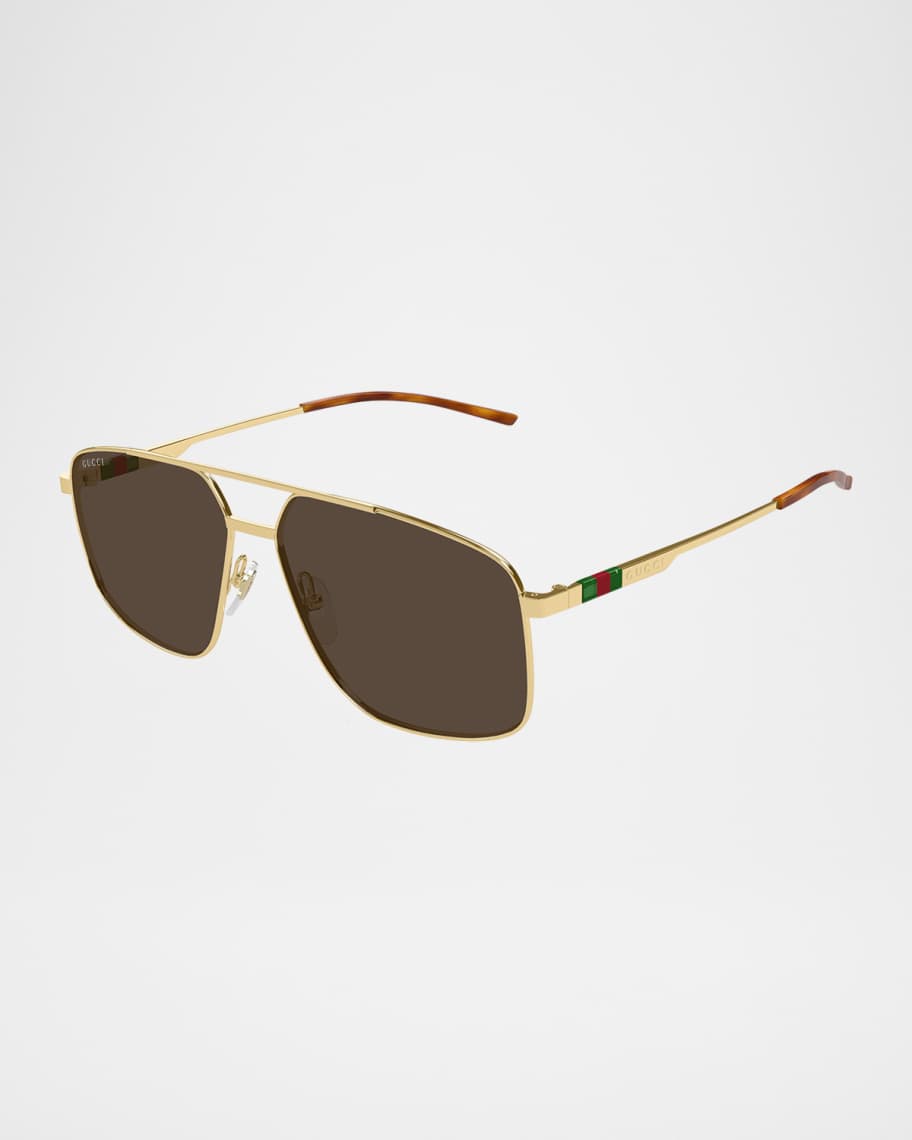 Gucci Men s GG1676SM Metal Aviator Sunglasses Neiman Marcus