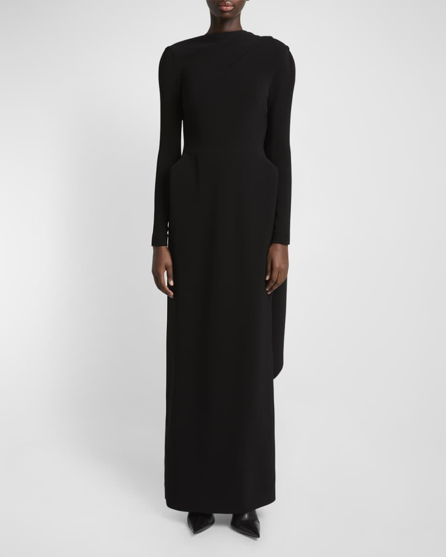 ワンピース BALENCIAGA Black stretch crepe dress (831200TRV23 1000) Balenciaga Black Stretch Crepe Dress | italist