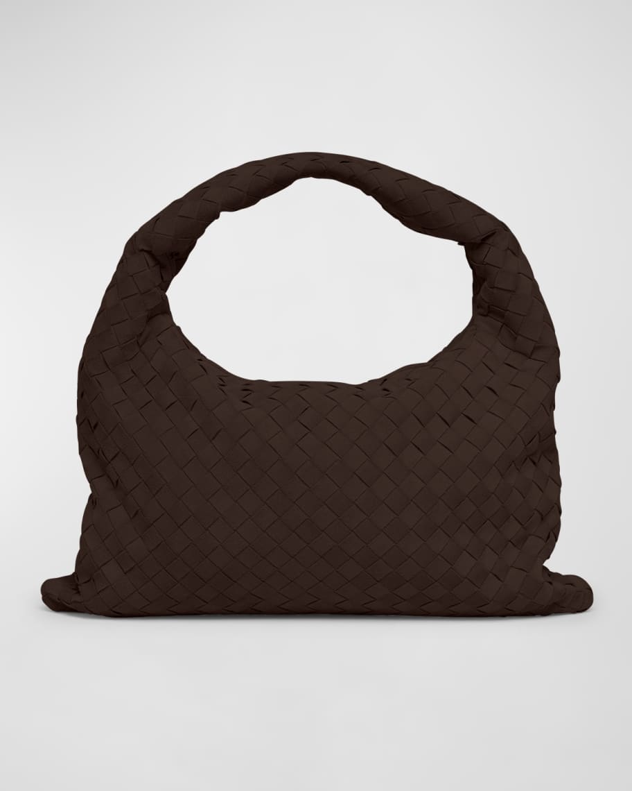 トートバッグ BOTTEGA VENETA Sand Suede Hop Shoulder Bag Hop Large Intrecciato suede shoulder bag in beige - Bottega