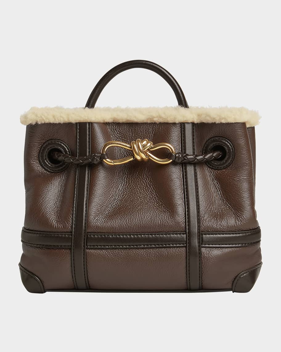 Bottega Veneta Small Andiamo Aviator Shearling Tote Bag | Neiman