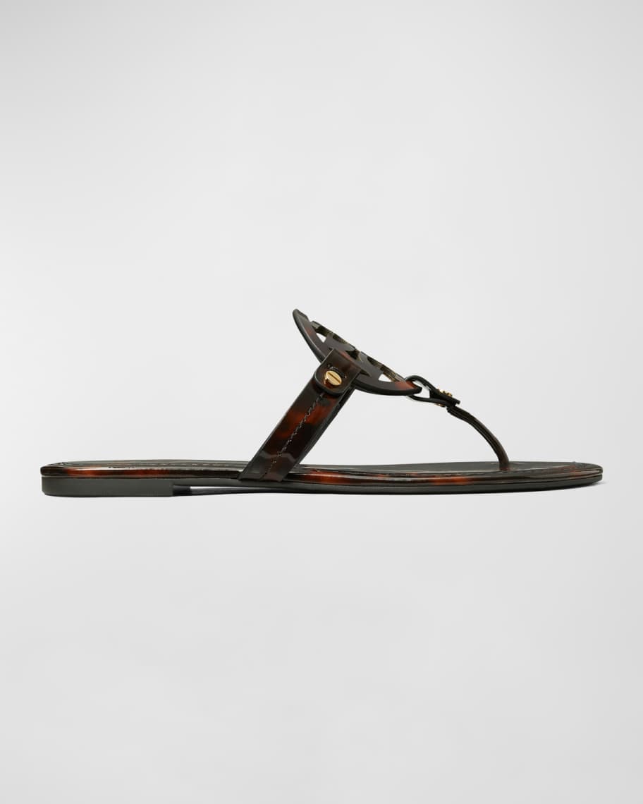 Tory Burch Miller Tortoise Print Leather Sandals Neiman Marcus