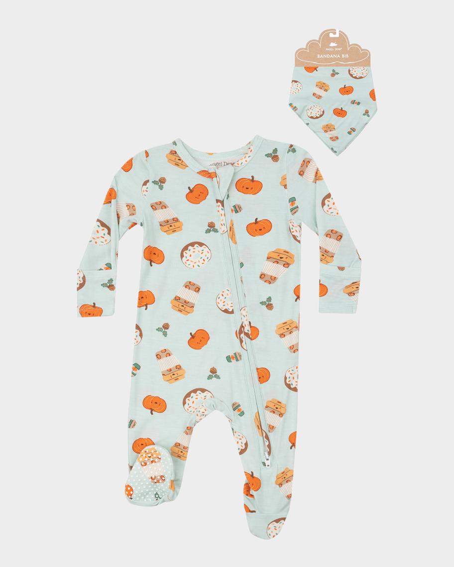 Angel Dear Kid's Pumpkin Spice Latte Footie W/ Bandana Bib, Size ...