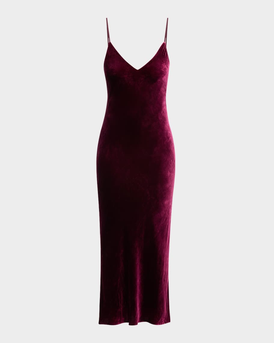 open lace back dress Silky Soft Velvet Floral Maxi Dress  Black and Red M / Black and Red