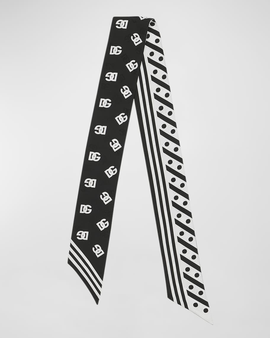Dolce & Gabbana Pink Polka Dots Square Handkerchief Scarf