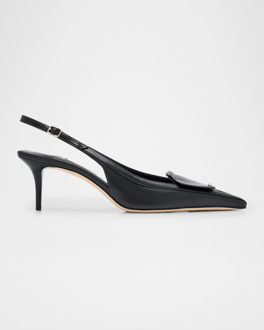 Frances Leather Fold Slingback Pumps