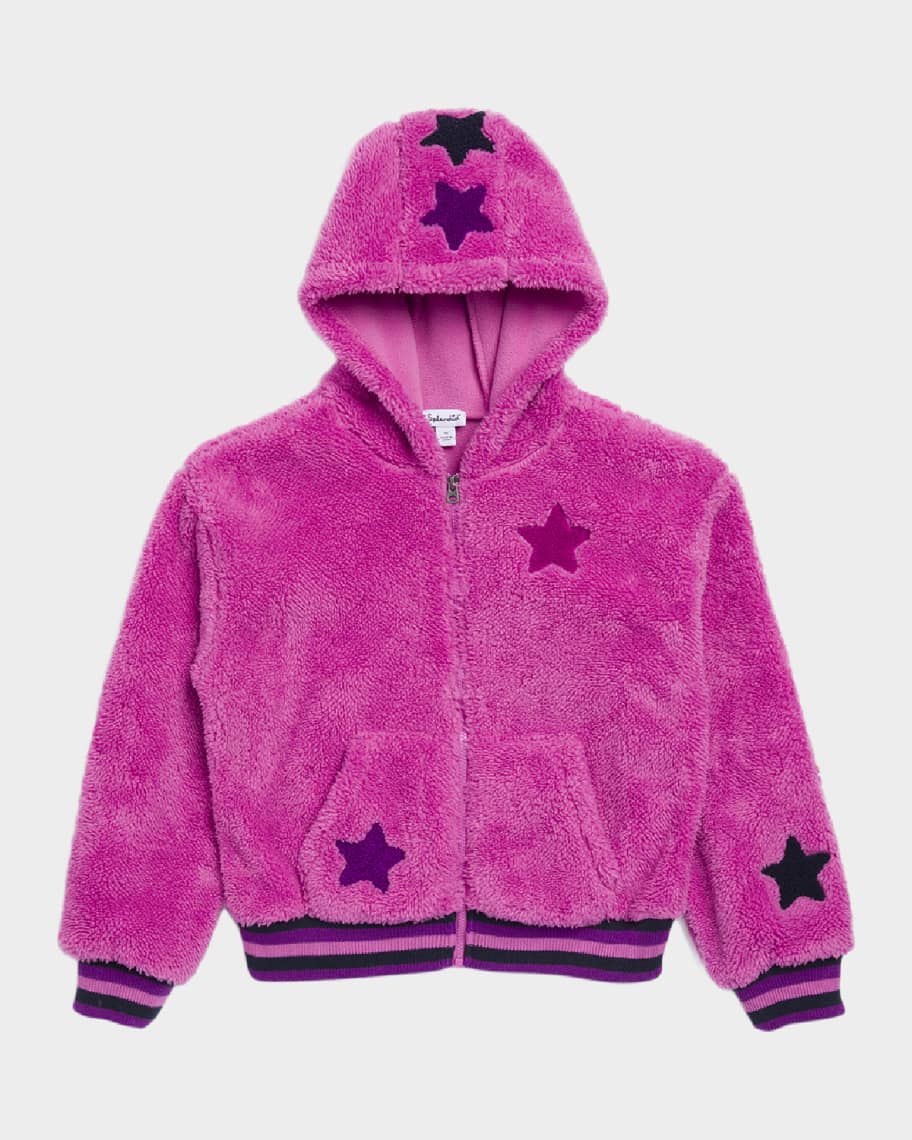 Girls' Bright Star Sweatshirt - Embroidered Sleeve Pullover For