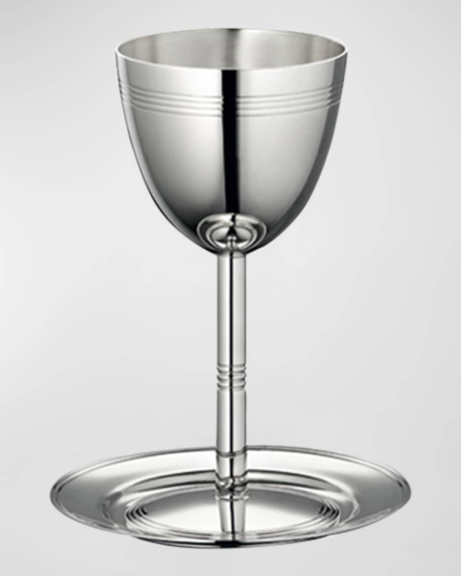 Christofle Judaique Silver-Plated Kiddush Cup and Saucer