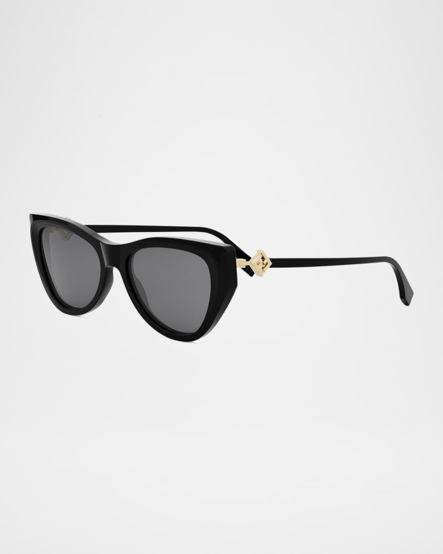 Fendi FF Diamond Logo Acetate & Nylon Cat-Eye Sunglasses