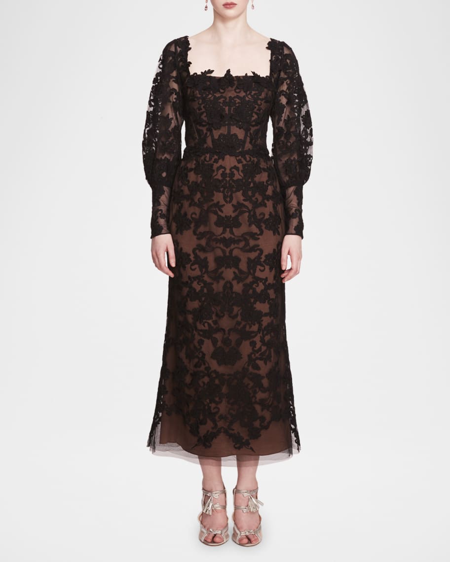 Noctelle Flow – Lace Panel Maxi Dress by The Nevermore