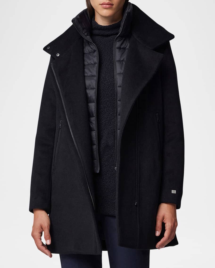 Soia and kyo mixed media coat top