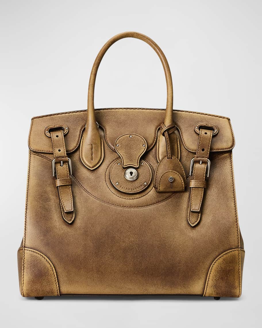 Ralph Lauren Gold Leather Soft Ricky 33 Bag ○ Labellov