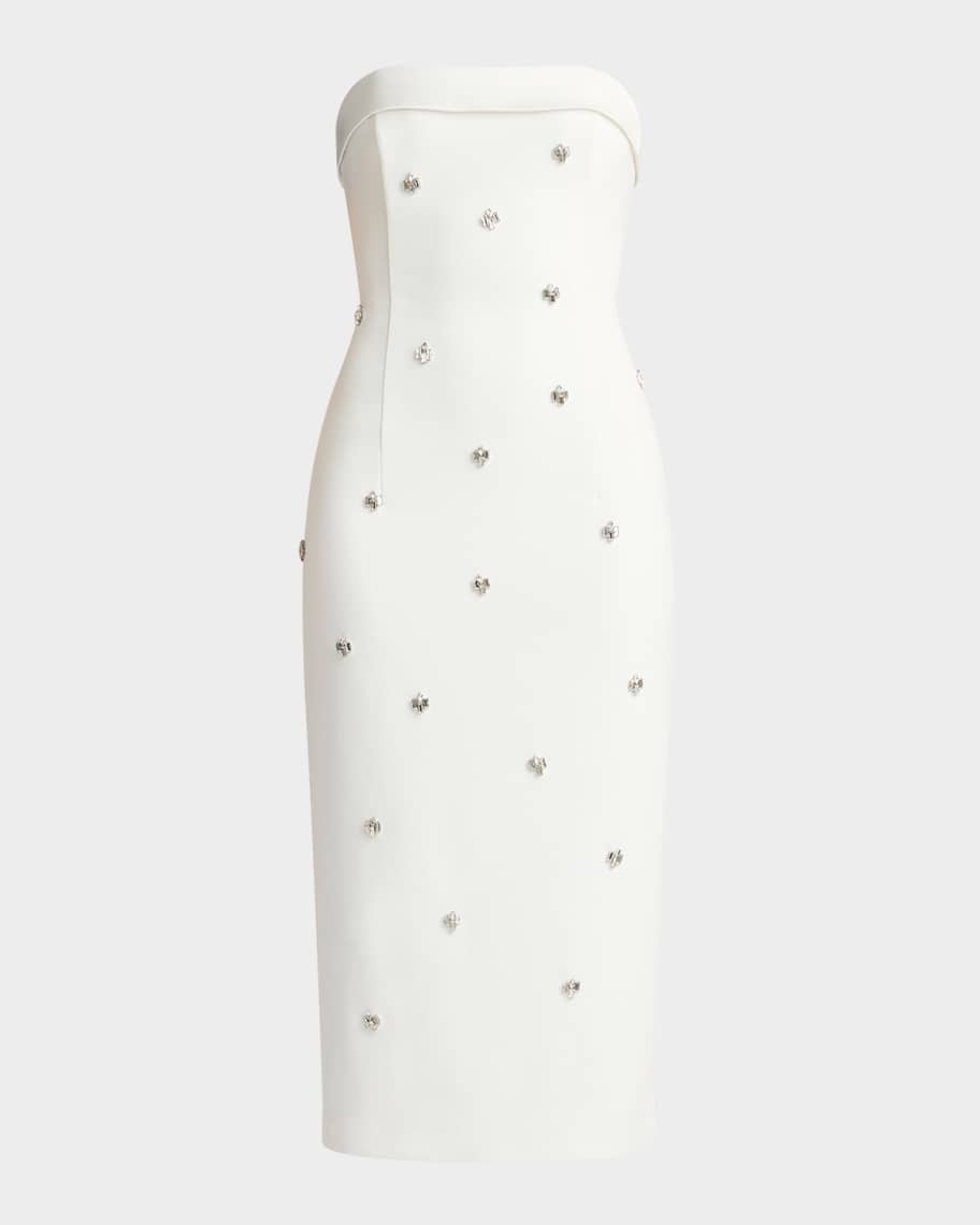 スーツ・フォーマル・ドレス backsheergiletsetup decorativetulletops Zac Posen Crystal-Embellished Tuxedo Midi Dress | Neiman Marcus