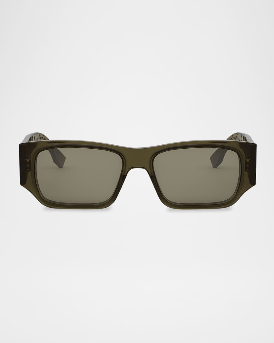 F F　0106 Fendi Men's FF Squared Rectangle Sunglasses | Neiman Marcus