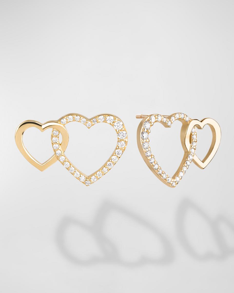 LANA Flawless Interlocking Heart Stud Earrings | Neiman Marcus