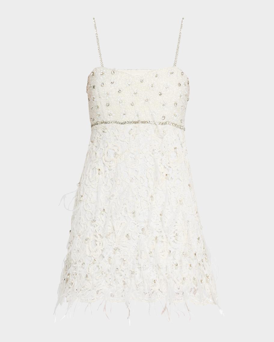 LoveShackFancy Brianne Embellished Lace Mini Dress | Neiman Marcus