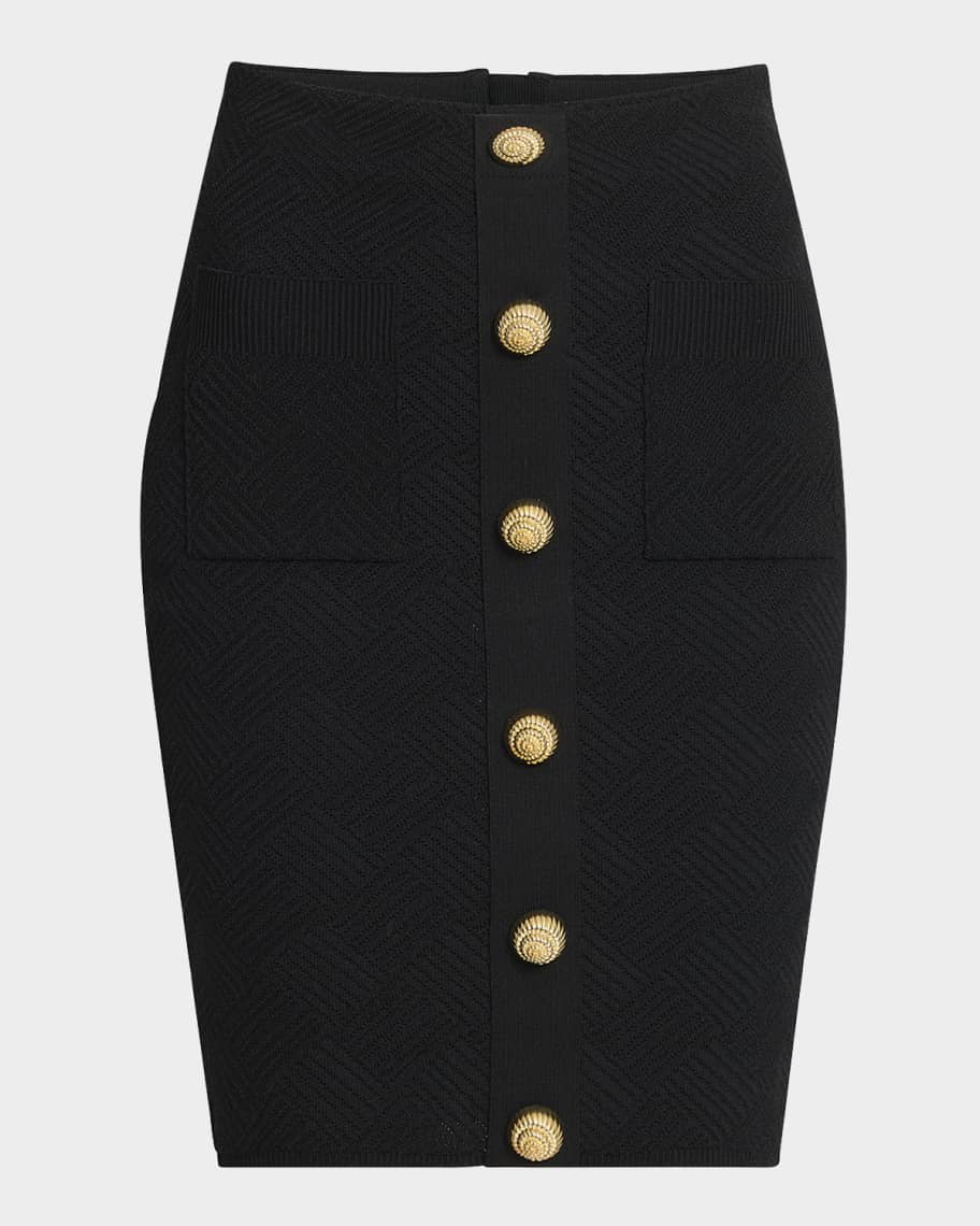 【関税＆送料込み】Balmain Vichy Buttoned Mini Skirt nm_4883552_100106_m