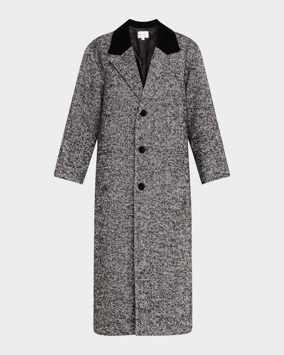 FRAME Long Herringbone Coat | Neiman Marcus