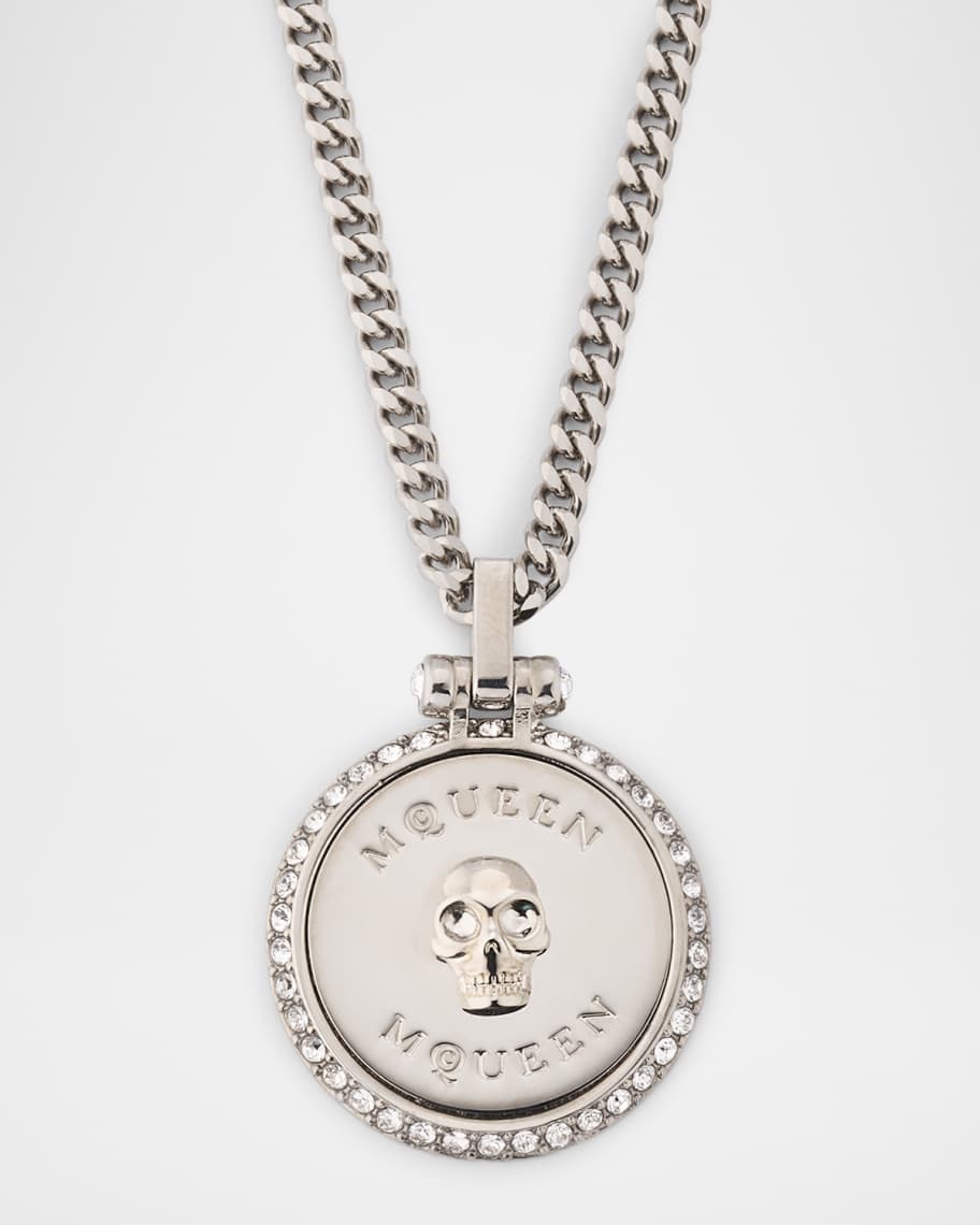 アクセサリーその他 Alexander McQueen Skull necklace in palladium McQueen Men's Sovereign Skull Necklace in Palladium | Neiman